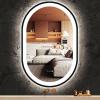 DIDIDADA 38 x 26 Inch Black Oval LED Mirror for Bathroom Salon Wall Horizontal/Vertical Mounted 38 Inch Black Frame Oval Lighted Mirror with Lights Smart Memory 3 Color Dimmable Front Lights Antifog view 1