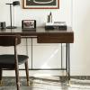 SONGCHAO Corner Desk 39"/47" Home Office Den Workstation Modern Office Desk with Drawers and Side Storage Pockets Computer Desk Study Desk Computer Desk (Size : 1.0 Meters) view 2