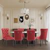 YICORPS Velvet Dining Chairs Set of 6 Upholstered Tufted Dining Room Chair Kitchen Side Chairs with Nailhead Trim and Wood Legs for Dining Room,Restaurant(Wine Red) view 2