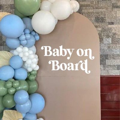 Baby On Board Baby Shower Decal - Baby On Board Sign Balloon Arch Decal,Gender Reveal Decorations for Girls and Boys,Gender Reveal Supplies