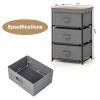 GOFLAME Fabric Dresser Set of 2 with 3 Drawers, Nightstand for Bedroom, Bedside Table with Removable Fabric Bins & Handles, End Table, Sofa Side Table for Living Room, Entryway, Grey & Rustic Brown view 3