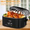 20 Quart Electric Roaster Oven with Self-basting Lid, Turkey Roaster Oven with Removable Pan and Rack, Black view 2