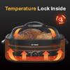 20 Quart Electric Roaster Oven with Self-basting Lid, Turkey Roaster Oven with Removable Pan and Rack, Black view 3