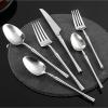 304 stainless steel flatware set for 8,slim waist high-end home dining cutlery, dessert knife, fork, spoon with extended thick handle tableware set view 1