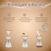 X-VESOLJE Pour Over Coffee Dripper, Paperless Pour Over Coffee Filter, Reusable Pour Over Coffee Maker Set, Dual-Layer Stainless Steel Cone Filter, Detachable Dripper Stand, Single Cup Brewer 1-2 Cup view 4