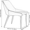 ELEFOCUS Curved Backrest Design Dining Chair, Kitchen Chairs Set of 4, Technological Fabric Chair Cover Side Chair, Makeup Chair(Size:49x50x83cm,Color:Beige-) view 3