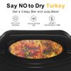 26QT Electric Roaster Oven, Electric Turkey Roaster with Viewing & Self-basting Lid, Stainless Steel Turkey Roaster Oven, Black view 2