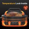 26QT Electric Roaster Oven, Electric Turkey Roaster with Viewing & Self-basting Lid, Stainless Steel Turkey Roaster Oven, Black view 3