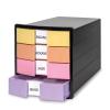 HAN Impuls 2.0 Drawer Box with 4 Closed Drawers for DIN A4/C4 Including Labelling Labels, Pull-Out Lock, Furniture Friendly Rubber Feet, Premium Quality, 1012-139, Black/Pastel view 3