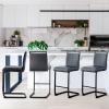 Lecut Modern Counter Height Barstools Set of 4,25" H Leather Upholstered Bar Stools with Back and Gold Metal Frame,Bar Stools for Kitchen Island,Pub,Home Bar view 3