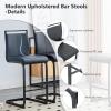 Lecut Modern Counter Height Barstools Set of 4,25" H Leather Upholstered Bar Stools with Back and Gold Metal Frame,Bar Stools for Kitchen Island,Pub,Home Bar view 4