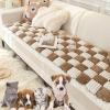 Zriechs 2024 New Funnyfuzzy Cream-Coloured Large Plaid Square Pet Mat Bed Couch Cover,Funny Fuzzy Couch Cover,Funny Fuzzy Pet Couch,Pet Bed Couch Cover (4#,70 * 150cm) view 1