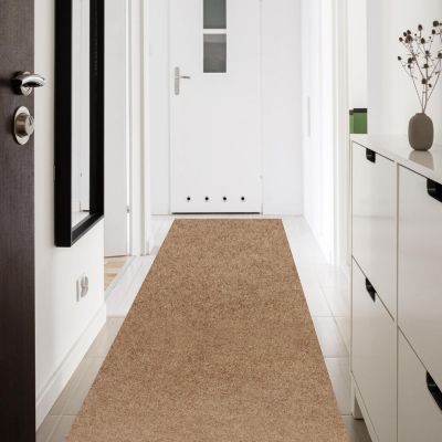 PENFHF Custom Size Runner Rug 2' x 79' Rubber Backing Non-Slip for Hallway Entryway Laundry Stair Bathroom Kitchen Indoor Outdoor Area Rug Carpet, Beige