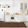 PENFHF Custom Size Runner Rug 4' x 8' Rubber Backing Non-Slip for Hallway Entryway Laundry Stair Bathroom Kitchen Indoor Outdoor Area Rug Carpet, Brown Checkered view 3