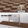 PENFHF Custom Size Runner Rug 4' x 8' Rubber Backing Non-Slip for Hallway Entryway Laundry Stair Bathroom Kitchen Indoor Outdoor Area Rug Carpet, Brown Checkered view 4