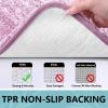 Arotive Microfiber Bathroom Rugs, Shaggy Soft and Absorbent Bath Rug, Non-Slip, Thick Plush Machine Washable Dry Bath Mats for Bathroom, Tub and Shower, 47x24, Purple, Rectangular view 4