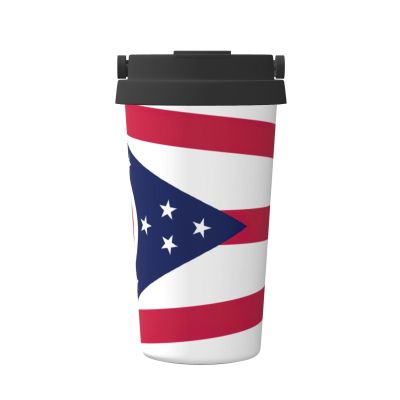 WANGHAHA Ohio State Flag Print Thermal Coffee Tumbler Stainless Steel Reusable Coffee Mug,Gift For Men Women