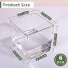 PINIWON 6 Pack Square Glass Vases 5 x 5 x 5 Inch, Clear Cube Flower Vases for Centerpieces, Candle Holders for Wedding Party Home Decor view 2