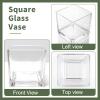 PINIWON 6 Pack Square Glass Vases 5 x 5 x 5 Inch, Clear Cube Flower Vases for Centerpieces, Candle Holders for Wedding Party Home Decor view 3