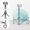 HEMYLU Plate Display Stands with Hinged Folding Design, 8 Inch Picture Frame Stand for Tables, Decorative Easels for Plates, Photos, Cards and Books, 8 Black view 2