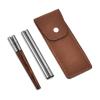 MEELYHOME Foldable Chopsticks Travel Friendly Chopsticks with Leather Case Wood Tablewares Convenient Utensils for Outdoor Use, 20.8CM view 1