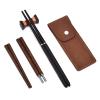 MEELYHOME Foldable Chopsticks Travel Friendly Chopsticks with Leather Case Wood Tablewares Convenient Utensils for Outdoor Use, 20.8CM view 3