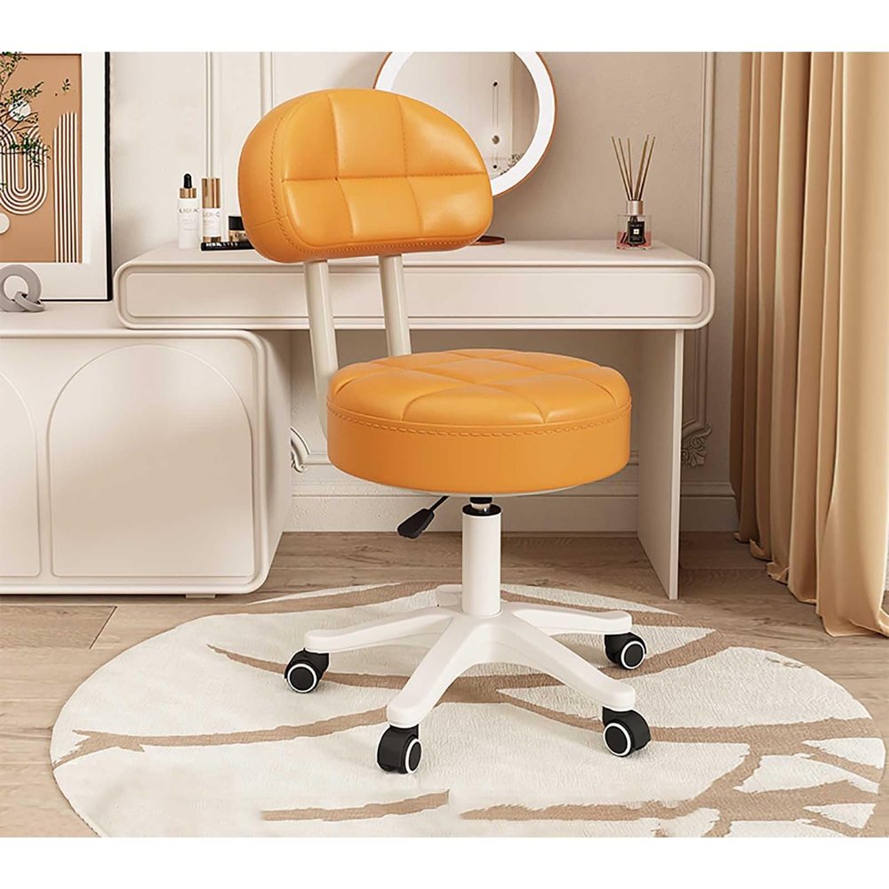 Modern pu Leather Computer Chair,Armless 360Rolling Swivel,Low Back Adjustable Height Ergonomic Task for Make Up,Bed Room,Small Space Computer Chair for Adults