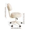 Modern pu Leather Computer Chair,Armless 360Rolling Swivel,Low Back Adjustable Height Ergonomic Task for Make Up,Bed Room,Small Space Computer Chair for Adults view 2