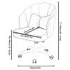 Cute Flower Petal Task Chair, Velvet Vanity Chair, 360 Swivel Ergonomic Swivel Task Office Chair, Living Room, Home Office, Bedroom Executive Desk Chair view 3