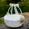 YLSZHYR Large Flower Girl Baskets for Weddings,Fairy Lace Bowknot Wedding Flower Basket Satin Lace Collection, Decoration Flower Scattering Basket Wedding Supplies(#1) view 2