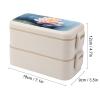 YKUDBN Lunch Box Warmer Portable for Work,Lotus Flower Painting Print Bento Box,Double Layer Lunch Box Suitable for Work And Dining Out view 2