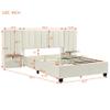 DNChuan Queen Size Velvet Upholstered Platform Bed with Oversize Wingback Headboard and Storage Shelves,Heavy-Duty Frame,No Box Spring Needed for Adults,Kids,Beige view 2
