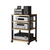 4/5-Tier Movable AV Media Player Stand Wooden Corner Shelf Audio Stand Entertainment Center Stereo Component Cabinet Multi-Function Open Storage Rack for Home/Office/Theater (Size : 4 Tier) view 1