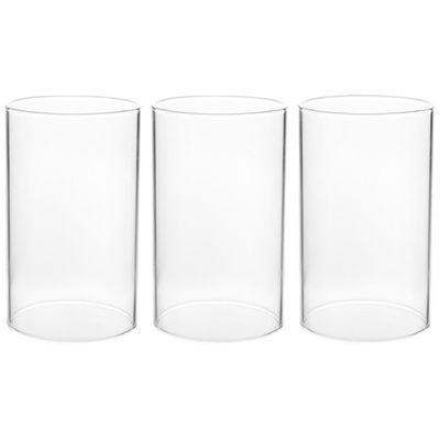 Luxshiny Glass Candle Cover Windproof Cylinder Candle Holder 3.94X2.36X3.94 Inches Clear Glass Hurricane Holder for Home Decor Wedding Banquets