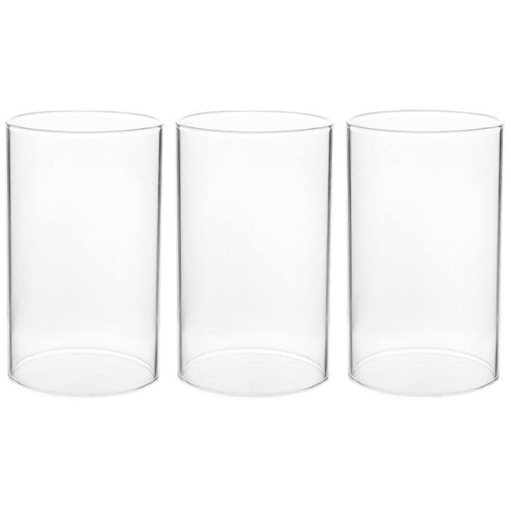 Luxshiny Glass Candle Cover Windproof Cylinder Candle Holder 3.94X2.36X3.94 Inches Clear Glass Hurricane Holder for Home Decor Wedding Banquets