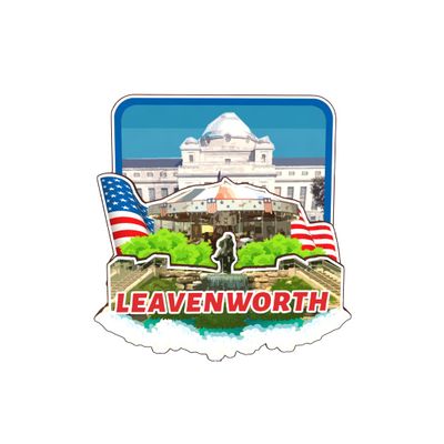 Leavenworth Kansas USA America Wooden Fridge Magnet Cute 3D City Travel Souvenirs Crafts Handmade Refrigerator Stickers Home Whiteboard Decor Collection Gift