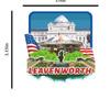 Leavenworth Kansas USA America Wooden Fridge Magnet Cute 3D City Travel Souvenirs Crafts Handmade Refrigerator Stickers Home Whiteboard Decor Collection Gift view 4