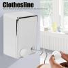 Retractable Clothesline Indoor Outdoor Washing Lines Wall Mounted Retractable Clothesline Stainless Steel Balcony Clothesline Stretchable to 4.2m (White) view 3