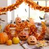 Jocomoni 33Ft Thanksgiving Tinsel Garland, Golden Maple Leaf Metallic Tinsel Garland Hanging Decoration for Autumn Thanksgiving Halloween Party Decoration view 4