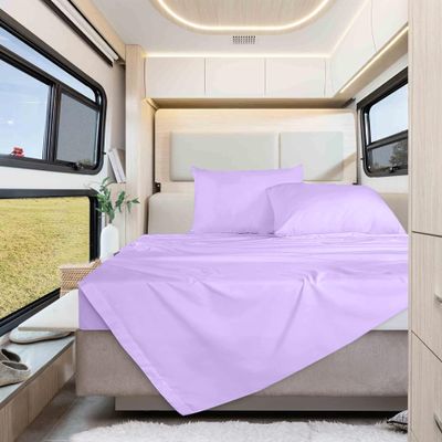 Shrinita Real 1000 Thread Count, 100% Egyptian Cotton, 18"" Deep Pocket Sheet Set [48"" X 75""] Three Quarter Size, Lilac Color Bedsheet Sets, RV Camper Motor home bunk Cot bed boat sheet set