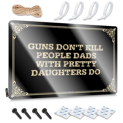 CDWS Signs For Bedroom Door Guns Don'T Kill People Dads With Pretty Daughters Do Tin Sign Personalized Man Cave Sign Funny Patio Signs (Color : Colour, Size : 30X40CM)