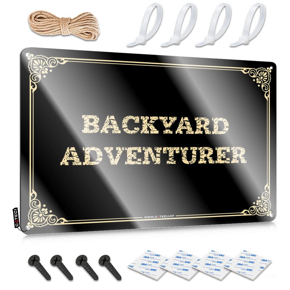 Wall Signs Backyard Adventurer Tin Sign Sarcastic Signs Funny Wall Signs (Color : Colour, Size : 20X30CM)