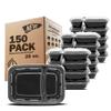 Freshware Meal Prep Containers [150 Pack] 2 Compartment with Lids, Food Storage Containers, Bento Box, BPA Free, Stackable, Microwave/Dishwasher/Freezer Safe (28 oz) view 1