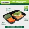 Freshware Meal Prep Containers [150 Pack] 2 Compartment with Lids, Food Storage Containers, Bento Box, BPA Free, Stackable, Microwave/Dishwasher/Freezer Safe (28 oz) view 4