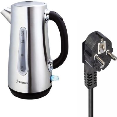 220 Volt Kettle - Cordless - 1.7 Liter - Stainless Steel - Bundle With Dynastar 220 Volts 240 Volts (Not For USE IN USA)