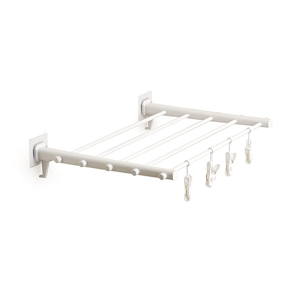 Drying Rack Folding Hanger Folding Clothes Hanger Wall Mount Retractable Cloth Drying Rack Outdoor Space Saving Aluminum Home Laundry Clothesline Clothes Rack Folding