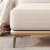 End of Bed Bench Storage Bench Modern Entryway Bench End of Bed Bench Ottoman Upholstered Leather Bedroom Benches for Foot of Bed Tufted Bench Footrest Stool with Metal Legs Indoor Bench for Living Ro view 4