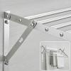 HomeLoft Basics Wall Hanging Drying Clothes Rack Stainless Steel Foldable Laundry Drying Racks Bathroom Collapsible Towel Bar Balcony Adjustable Angle Drying Rack,Space Saver, 50cm/19.68in, Gray 1 view 2