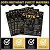 CHUNNIN 96Pcs 50th Birthday Plates and Napkins Back in 1975 Party Decorations Black Gold 50 Year Old Party Dessert Plates 1975 Tableware for 24 Guests 50th Theme Men Woman Birthday Supplies view 4