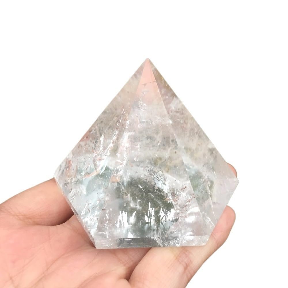 AtkitS Crystal Natural Transparent Quartz Crystal Pyramid New Hexagonal 6-Sided Pyramid